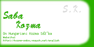 saba kozma business card